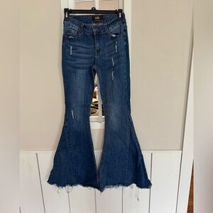 L&B Distressed Flare Jeans